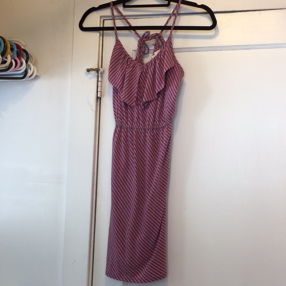 Pink and grey mini dress